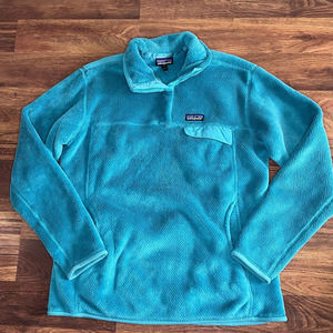Patagonia Re-Tool Half-Snap Pullover Teal Blue Women's Size XL